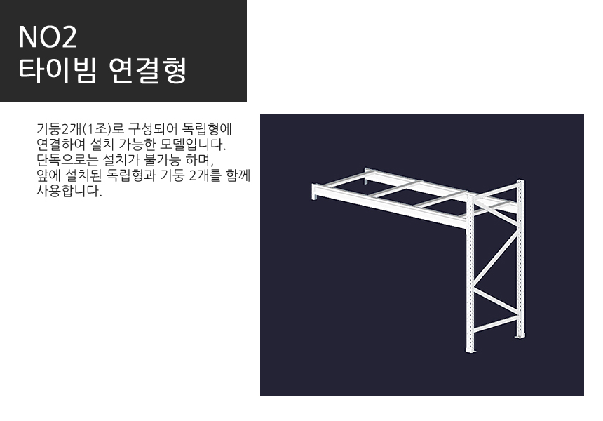 연결형 파렛트랙 구조 산업용 적재 랙 확장형 시스템